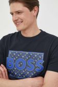 Бавовняна футболка BOSS колір синій з принтом (3225282)