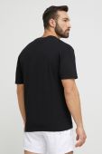 Пляжна футболка HUGO колір чорний з принтом