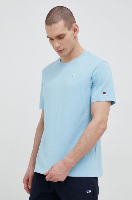 Бавовняна футболка Champion однотонний колір блакитний (3079474)