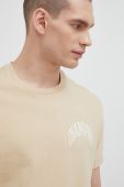 Бавовняна футболка Champion колір бежевий з принтом