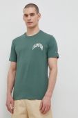 Бавовняна футболка Champion колір зелений з принтом