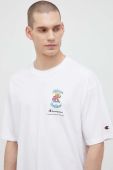 Бавовняна футболка Champion колір білий візерунок (3072582)