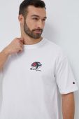 Бавовняна футболка Champion колір білий візерунок (3076221)