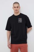 Бавовняна футболка Champion колір чорний з принтом (3218344)