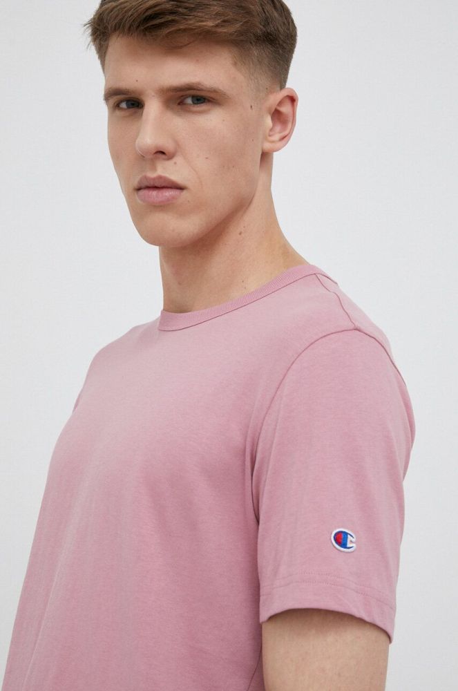 Бавовняна футболка Champion колір рожевий однотонний (3192195)
