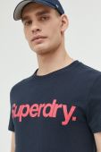 Бавовняна футболка Superdry колір синій з принтом (3001553)