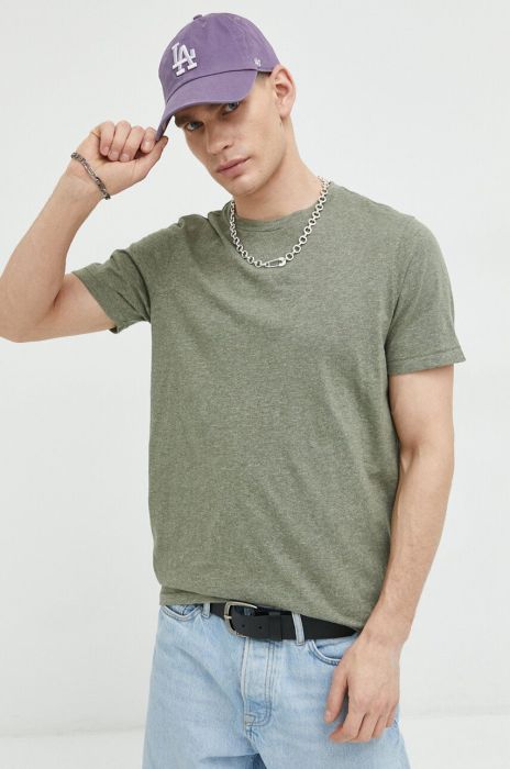 Бавовняна футболка Superdry колір зелений меланж (3001556)