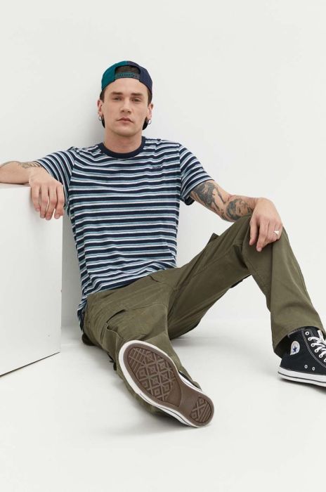 Бавовняна футболка Superdry візерунок колір блакитний (3228872)