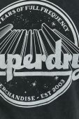 Бавовняна футболка Superdry колір чорний з принтом (3186321)