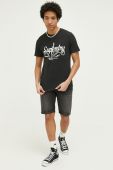 Бавовняна футболка Superdry колір чорний з принтом (3186323)