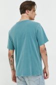 Бавовняна футболка Superdry колір бірюзовий однотонний