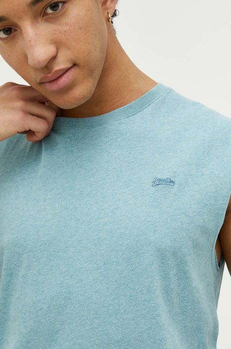 Бавовняна футболка Superdry колір бірюзовий