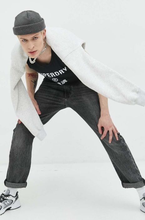 Бавовняна футболка Superdry колір чорний (3029572)