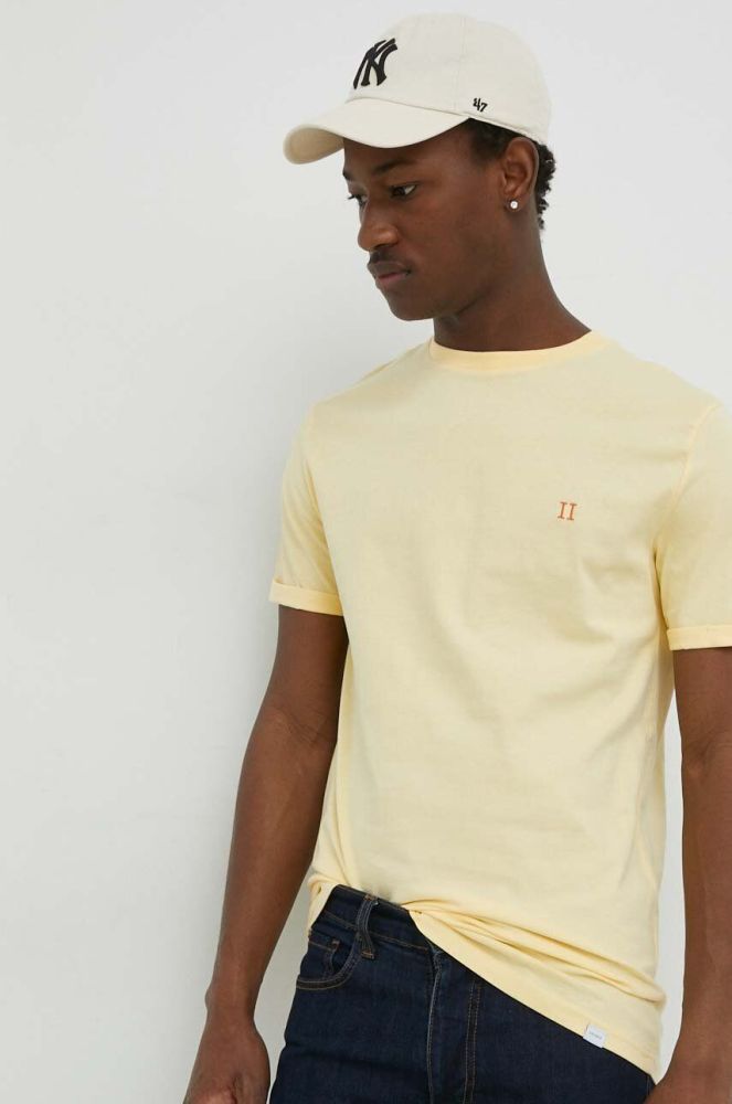 Бавовняна футболка Les Deux колір жовтий меланж