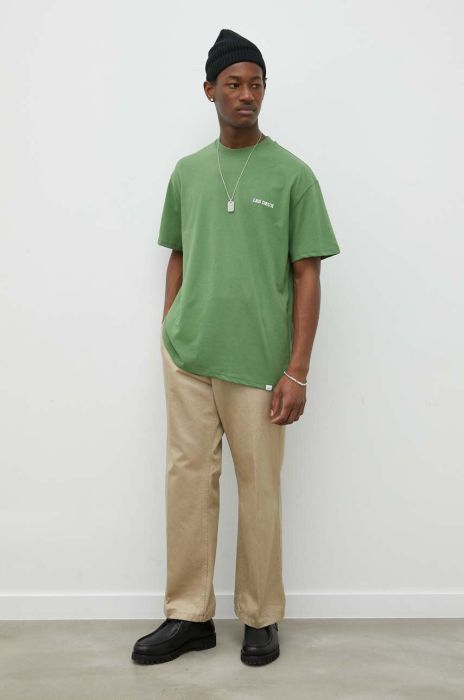 Футболка Les Deux чоловічий колір зелений з аплікацією