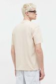Бавовняна футболка HUGO колір бежевий однотонний