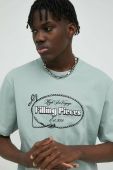 Бавовняна футболка Filling Pieces колір зелений з аплікацією