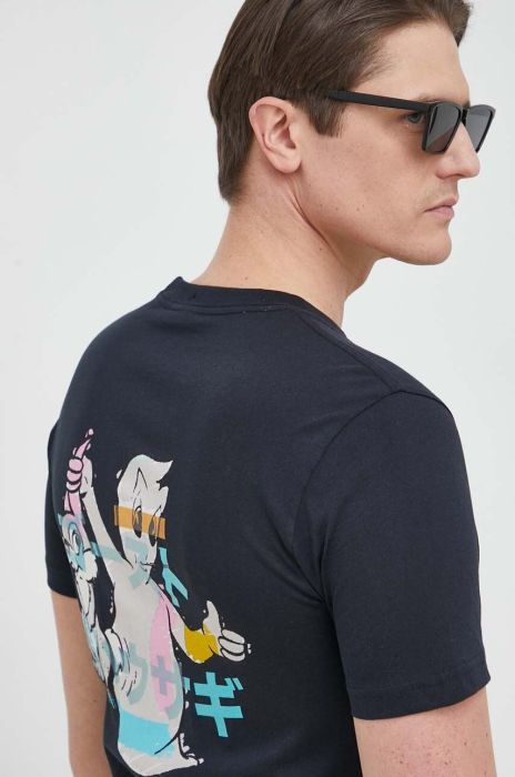 Бавовняна футболка PS Paul Smith колір синій з принтом (3037305)