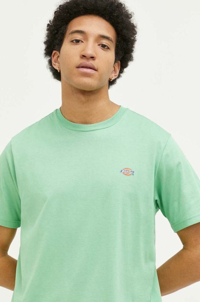 Бавовняна футболка Dickies колір зелений однотонний