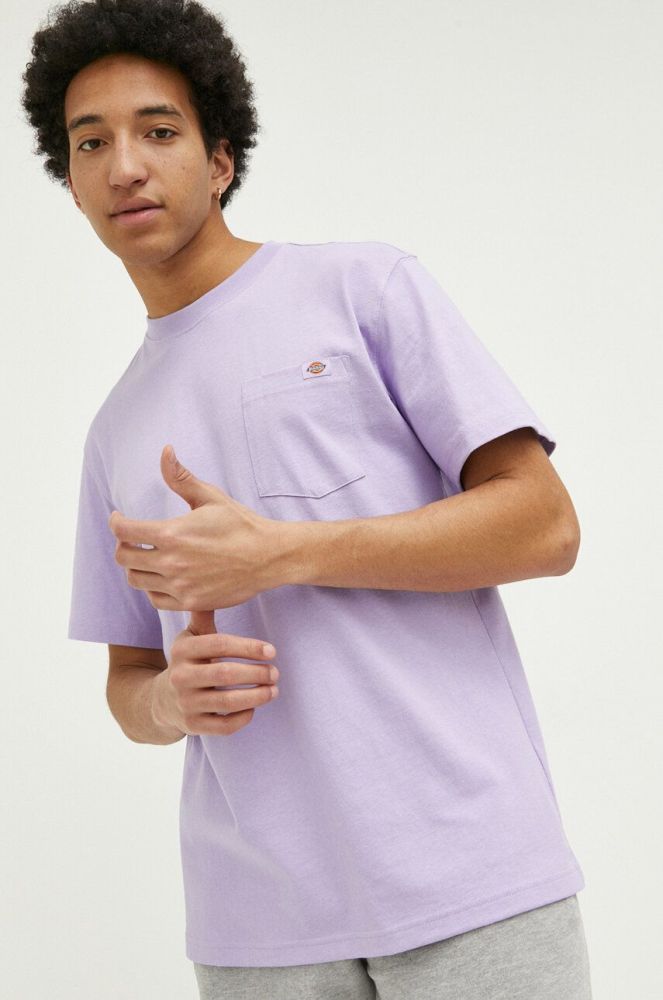 Бавовняна футболка Dickies колір фіолетовий однотонний