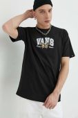 Бавовняна футболка Vans колір чорний з принтом (3079543)