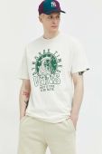 Бавовняна футболка Vans колір бежевий з принтом (3024055)