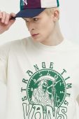 Бавовняна футболка Vans колір бежевий з принтом (3024055)