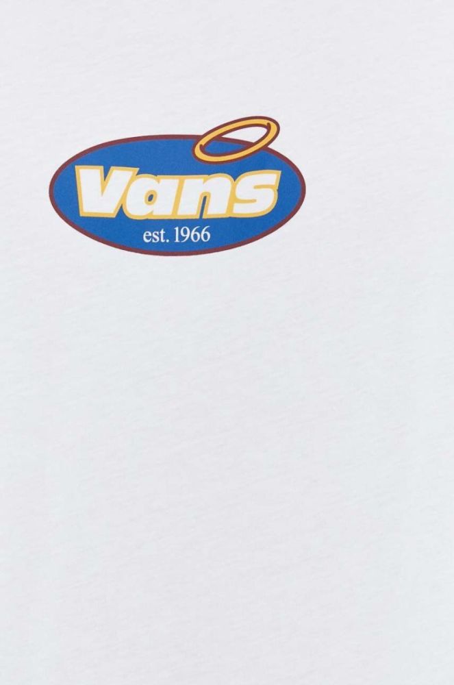 Бавовняна футболка Vans колір білий з принтом (3079569) фото 5