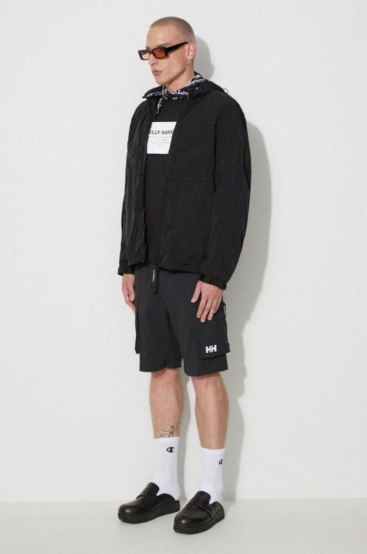 Бавовняна футболка Helly Hansen колір чорний з принтом 53976-001 фото 2