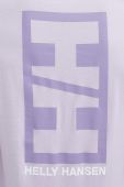 Бавовняна футболка Helly Hansen колір фіолетовий візерунок 53936-697