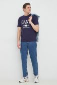 Бавовняна футболка Gant колір синій візерунок (3032455)
