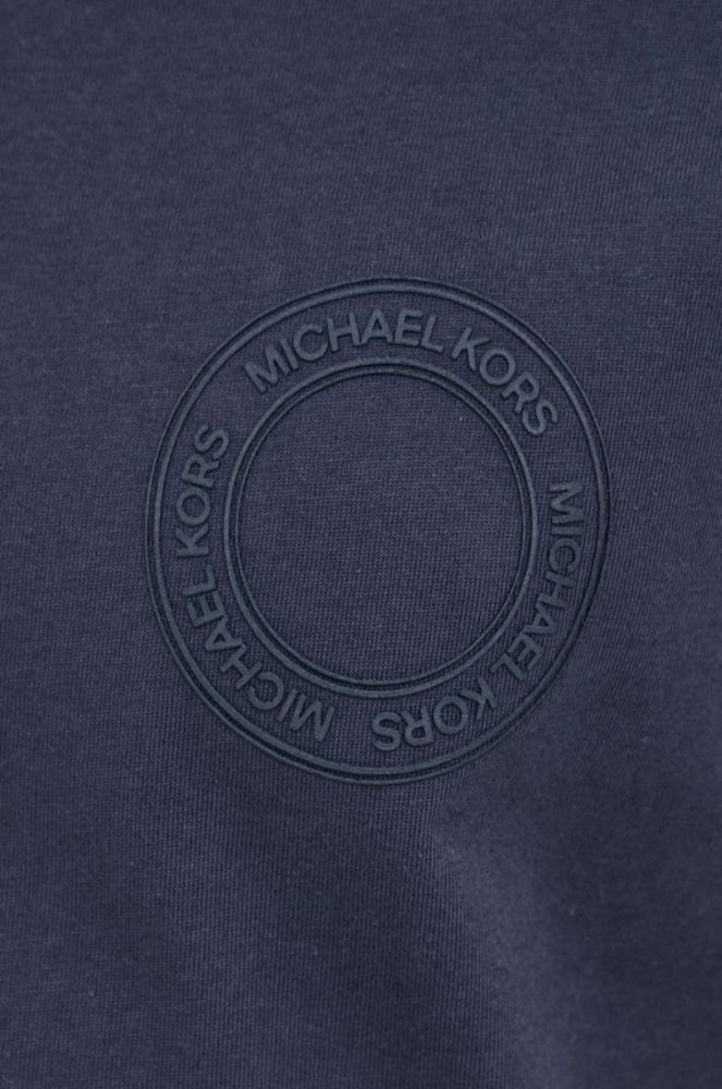 Бавовняна футболка Michael Kors колір синій з аплікацією фото 5