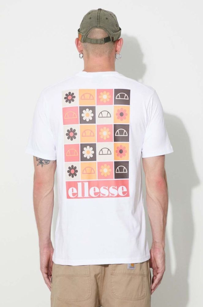 Бавовняна футболка Ellesse колір білий з принтом SHR17638-BEIGE фото 3