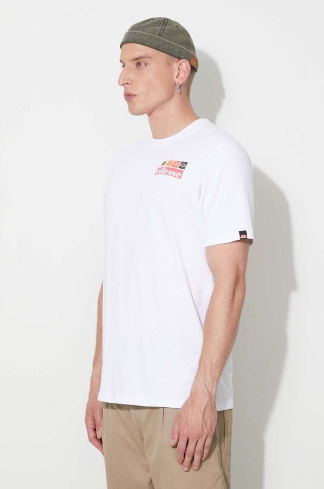 Бавовняна футболка Ellesse колір білий з принтом SHR17638-BEIGE фото 4