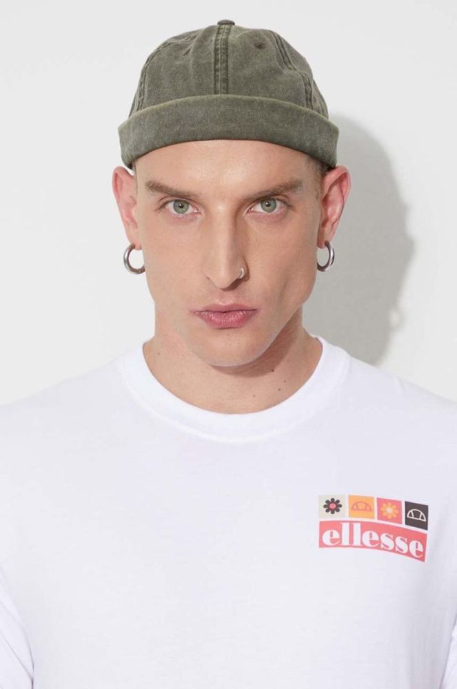 Бавовняна футболка Ellesse колір білий з принтом SHR17638-BEIGE фото 5