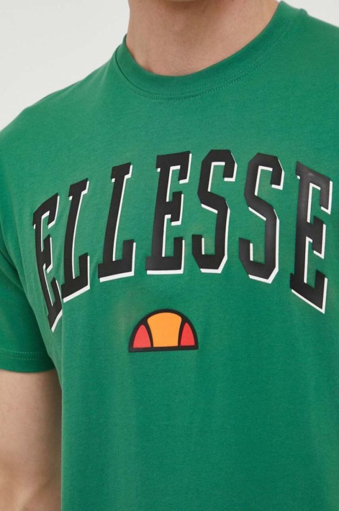 Бавовняна футболка Ellesse колір зелений з принтом (3221457) фото 5