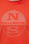 Бавовняна футболка North Sails чоловічий колір помаранчевий з принтом