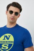 Бавовняна футболка North Sails чоловічий з принтом колір блакитний (3076275)