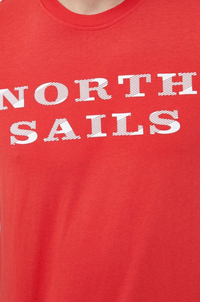 Бавовняна футболка North Sails колір червоний з принтом (3076309) фото 5