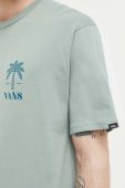 Бавовняна футболка Vans колір зелений з принтом (3212419)