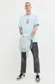 Бавовняна футболка Vans колір бірюзовий з принтом