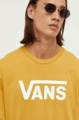 Бавовняна футболка Vans колір коричневий з принтом
