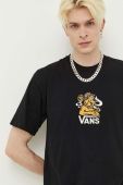 Бавовняна футболка Vans колір чорний з принтом (3286472)