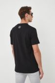 Бавовняна футболка PLEIN SPORT колір чорний з принтом (3189167)