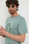 Футболка Trussardi чоловічий колір зелений з принтом