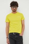 Бавовняна футболка Trussardi колір жовтий з принтом