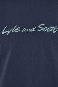 Бавовняна футболка Lyle & Scott колір синій з аплікацією