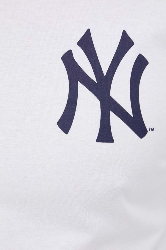 Бавовняна футболка 47brand MLB New York Yankees колір білий з принтом (3262155) фото 4