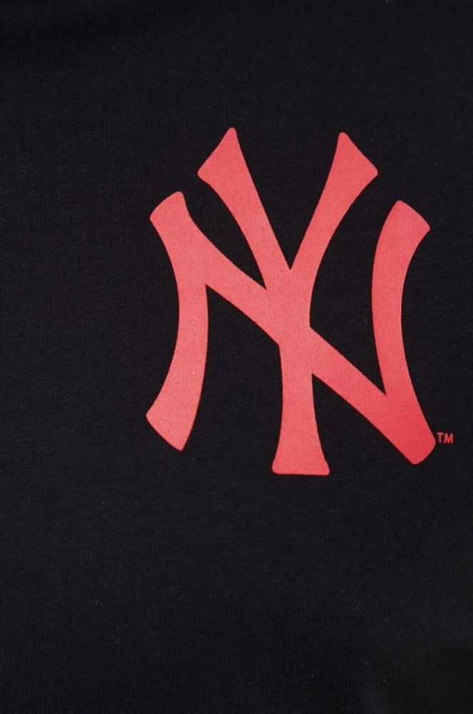 Бавовняна футболка 47brand MLB New York Yankees колір чорний з принтом (3259123) фото 5
