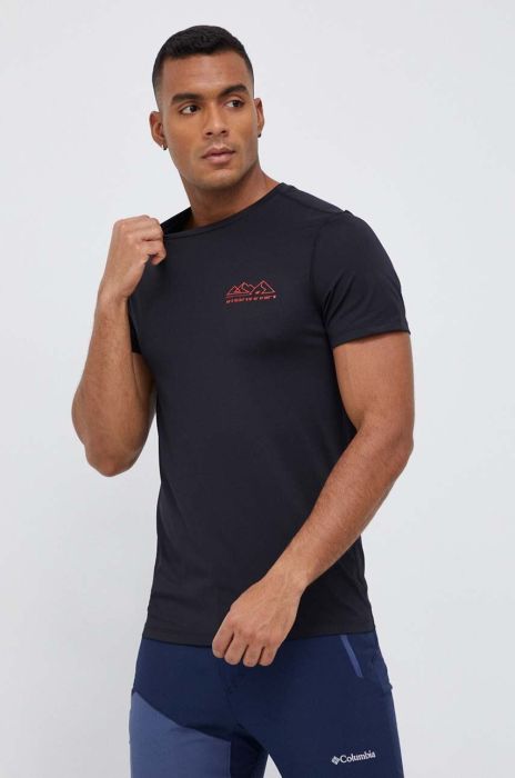 Спортивна футболка 4F колір чорний з принтом